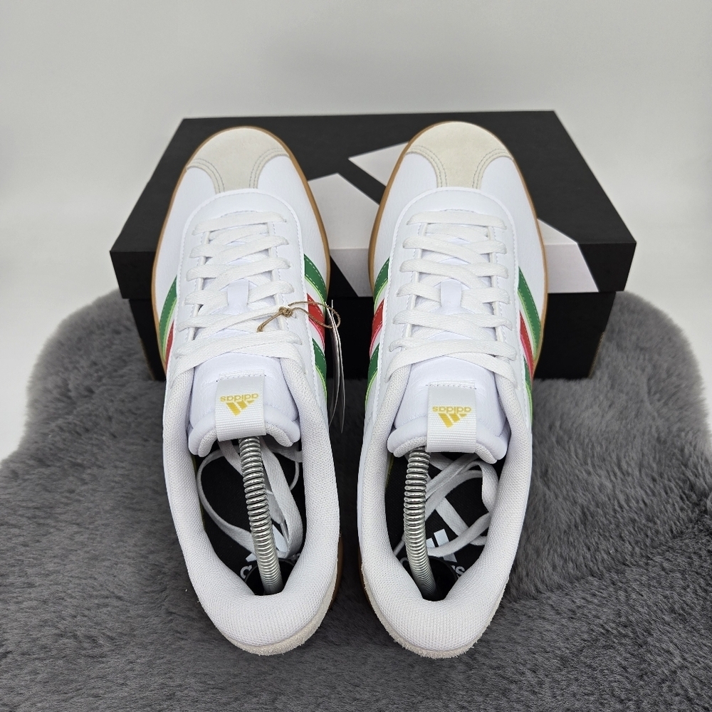 New adidas VL Court 3.0 Cloud White Green Red Men's Shoes Size 9.5 - Picture 5 of 8